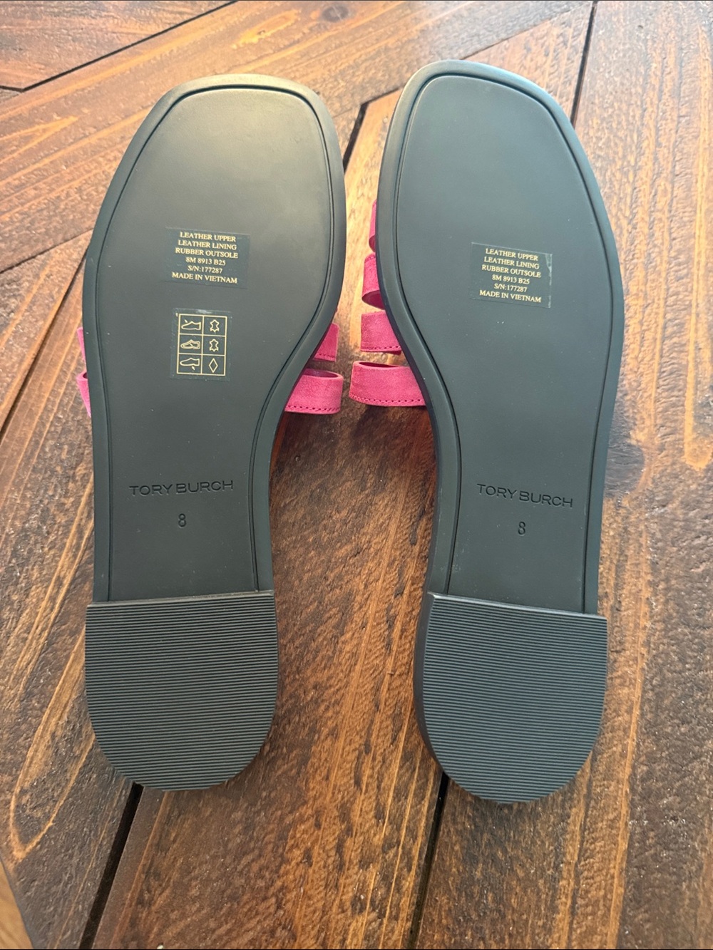 Tory Burch Hot Pink Triple-Strap Slide Sandals - Picture 3 of 3